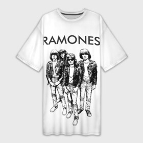 Платье-футболка 3D с принтом Рамонс в Курске,  |  | ramones | панк | рамонс | рок