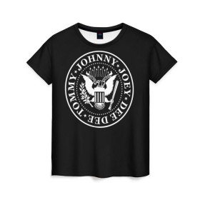 Женская футболка 3D с принтом The Ramones в Курске, 100% полиэфир ( синтетическое хлопкоподобное полотно) | прямой крой, круглый вырез горловины, длина до линии бедер | Тематика изображения на принте: punk | ramones | rock | панк | рамонс | рок