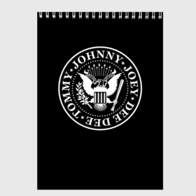 Скетчбук с принтом The Ramones в Курске, 100% бумага
 | 48 листов, плотность листов — 100 г/м2, плотность картонной обложки — 250 г/м2. Листы скреплены сверху удобной пружинной спиралью | punk | ramones | rock | панк | рамонс | рок