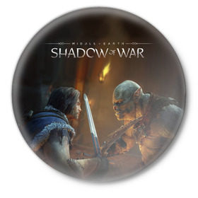 Значок с принтом Shadow of War 8 в Курске,  металл | круглая форма, металлическая застежка в виде булавки | lord of the rings