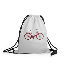 Рюкзак-мешок 3D с принтом Велосипед в Курске, 100% полиэстер | плотность ткани — 200 г/м2, размер — 35 х 45 см; лямки — толстые шнурки, застежка на шнуровке, без карманов и подкладки | bicycle | байсикл | велик | красный | москва | педали