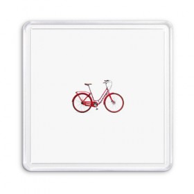 Магнит 55*55 с принтом Велосипед в Курске, Пластик | Размер: 65*65 мм; Размер печати: 55*55 мм | bicycle | байсикл | велик | красный | москва | педали