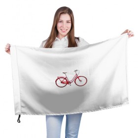 Флаг 3D с принтом Велосипед в Курске, 100% полиэстер | плотность ткани — 95 г/м2, размер — 67 х 109 см. Принт наносится с одной стороны | bicycle | байсикл | велик | красный | москва | педали