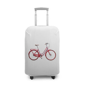 Чехол для чемодана 3D с принтом Велосипед в Курске, 86% полиэфир, 14% спандекс | двустороннее нанесение принта, прорези для ручек и колес | bicycle | байсикл | велик | красный | москва | педали