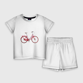 Детский костюм с шортами 3D с принтом Велосипед в Курске,  |  | bicycle | байсикл | велик | красный | москва | педали
