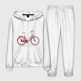 Мужской костюм 3D с принтом Велосипед в Курске, 100% полиэстер | Манжеты и пояс оформлены тканевой резинкой, двухслойный капюшон со шнурком для регулировки, карманы спереди | bicycle | байсикл | велик | красный | москва | педали