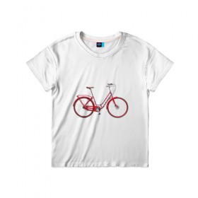 Детская футболка 3D с принтом Велосипед в Курске, 100% гипоаллергенный полиэфир | прямой крой, круглый вырез горловины, длина до линии бедер, чуть спущенное плечо, ткань немного тянется | bicycle | байсикл | велик | красный | москва | педали
