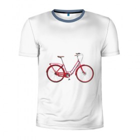 Мужская футболка 3D спортивная с принтом Велосипед в Курске, 100% полиэстер с улучшенными характеристиками | приталенный силуэт, круглая горловина, широкие плечи, сужается к линии бедра | bicycle | байсикл | велик | красный | москва | педали