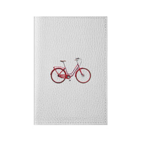 Обложка для паспорта матовая кожа с принтом Велосипед в Курске, натуральная матовая кожа | размер 19,3 х 13,7 см; прозрачные пластиковые крепления | bicycle | байсикл | велик | красный | москва | педали