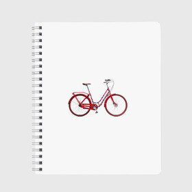 Тетрадь с принтом Велосипед в Курске, 100% бумага | 48 листов, плотность листов — 60 г/м2, плотность картонной обложки — 250 г/м2. Листы скреплены сбоку удобной пружинной спиралью. Уголки страниц и обложки скругленные. Цвет линий — светло-серый
 | bicycle | байсикл | велик | красный | москва | педали