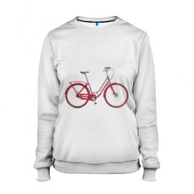 Женский свитшот 3D с принтом Велосипед в Курске, 100% полиэстер с мягким внутренним слоем | круглый вырез горловины, мягкая резинка на манжетах и поясе, свободная посадка по фигуре | bicycle | байсикл | велик | красный | москва | педали