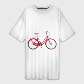 Платье-футболка 3D с принтом Велосипед в Курске,  |  | bicycle | байсикл | велик | красный | москва | педали