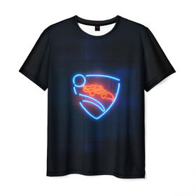 Мужская футболка 3D с принтом Rocket League в Курске, 100% полиэфир | прямой крой, круглый вырез горловины, длина до линии бедер | rocket league