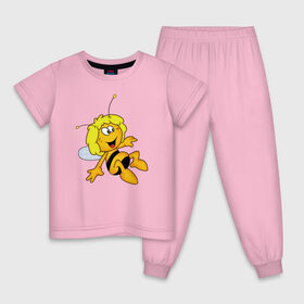 Детская пижама хлопок с принтом пчелка Майя в Курске, 100% хлопок |  брюки и футболка прямого кроя, без карманов, на брюках мягкая резинка на поясе и по низу штанин
 | вилли | майя | мая | пчелка | пчёлка майя | флип