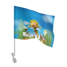 Флаг для автомобиля с принтом Пчелка Майя в Курске, 100% полиэстер | Размер: 30*21 см | вилли | майя | мая | пчелка | пчёлка майя | флип