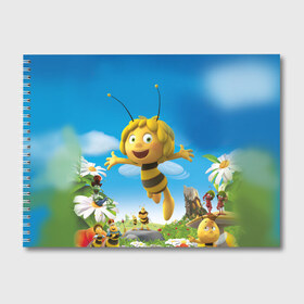Альбом для рисования с принтом Пчелка Майя в Курске, 100% бумага
 | матовая бумага, плотность 200 мг. | Тематика изображения на принте: вилли | майя | мая | пчелка | пчёлка майя | флип