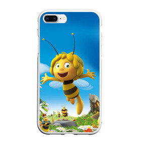 Чехол для iPhone 7Plus/8 Plus матовый с принтом Пчелка Майя в Курске, Силикон | Область печати: задняя сторона чехла, без боковых панелей | Тематика изображения на принте: вилли | майя | мая | пчелка | пчёлка майя | флип