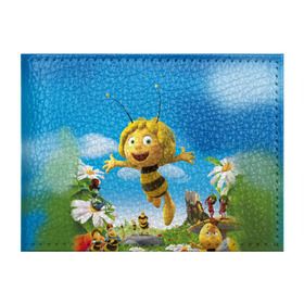 Обложка для студенческого билета с принтом Пчелка Майя в Курске, натуральная кожа | Размер: 11*8 см; Печать на всей внешней стороне | вилли | майя | мая | пчелка | пчёлка майя | флип
