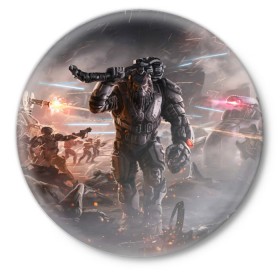 Значок с принтом Halo wars в Курске,  металл | круглая форма, металлическая застежка в виде булавки | halo