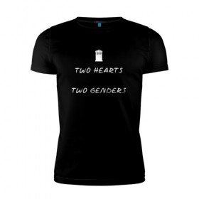 Мужская футболка премиум с принтом Два Сердца Тардис в Курске, 92% хлопок, 8% лайкра | приталенный силуэт, круглый вырез ворота, длина до линии бедра, короткий рукав | Тематика изображения на принте: 
