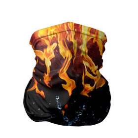 Бандана-труба 3D с принтом Две стихии в Курске, 100% полиэстер, ткань с особыми свойствами — Activecool | плотность 150‒180 г/м2; хорошо тянется, но сохраняет форму | Тематика изображения на принте: cold | fire | ice | вода water | лёд | огонь | пламя | стихиz | холод