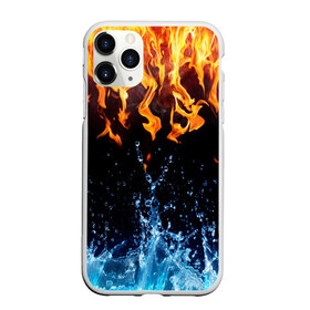 Чехол для iPhone 11 Pro матовый с принтом Две стихии в Курске, Силикон |  | cold | fire | ice | вода water | лёд | огонь | пламя | стихиz | холод