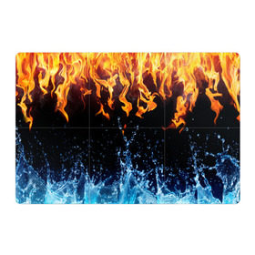 Магнитный плакат 3Х2 с принтом Две стихии в Курске, Полимерный материал с магнитным слоем | 6 деталей размером 9*9 см | Тематика изображения на принте: cold | fire | ice | вода water | лёд | огонь | пламя | стихиz | холод