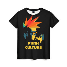 Женская футболка 3D с принтом Punk culture в Курске, 100% полиэфир ( синтетическое хлопкоподобное полотно) | прямой крой, круглый вырез горловины, длина до линии бедер | music | punk | ирокез | музыка | панк | панк музыка | рок | рок музыка | суб культура