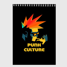 Скетчбук с принтом Punk culture в Курске, 100% бумага
 | 48 листов, плотность листов — 100 г/м2, плотность картонной обложки — 250 г/м2. Листы скреплены сверху удобной пружинной спиралью | music | punk | ирокез | музыка | панк | панк музыка | рок | рок музыка | суб культура