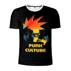 Мужская футболка 3D спортивная с принтом Punk culture в Курске, 100% полиэстер с улучшенными характеристиками | приталенный силуэт, круглая горловина, широкие плечи, сужается к линии бедра | music | punk | ирокез | музыка | панк | панк музыка | рок | рок музыка | суб культура