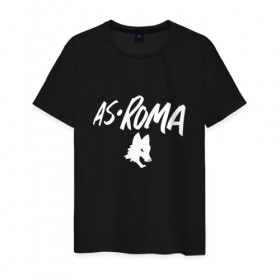 Мужская футболка хлопок с принтом A S Roma - White Graphic в Курске, 100% хлопок | прямой крой, круглый вырез горловины, длина до линии бедер, слегка спущенное плечо. | 