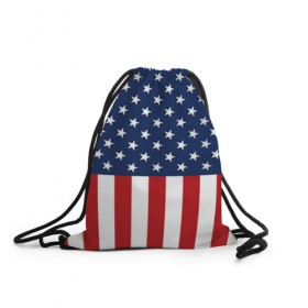 Рюкзак-мешок 3D с принтом Флаг США в Курске, 100% полиэстер | плотность ткани — 200 г/м2, размер — 35 х 45 см; лямки — толстые шнурки, застежка на шнуровке, без карманов и подкладки | Тематика изображения на принте: flag | usa | патриотизм | сша | флаг