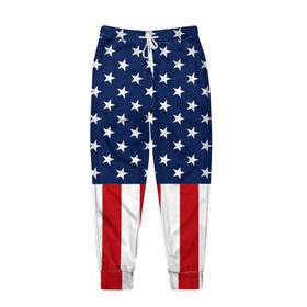 Мужские брюки 3D с принтом Флаг США в Курске, 100% полиэстер | манжеты по низу, эластичный пояс регулируется шнурком, по бокам два кармана без застежек, внутренняя часть кармана из мелкой сетки | flag | usa | патриотизм | сша | флаг
