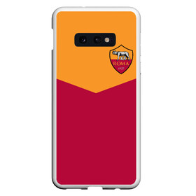 Чехол для Samsung S10E с принтом A S Roma - Yellow and Red в Курске, Силикон | Область печати: задняя сторона чехла, без боковых панелей | Тематика изображения на принте: рим | рома