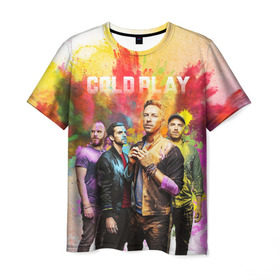 Мужская футболка 3D с принтом Coldplay в Курске, 100% полиэфир | прямой крой, круглый вырез горловины, длина до линии бедер | cold play | rock | колд плей | колд плэй | колдплей | колдплэй | рок