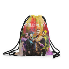 Рюкзак-мешок 3D с принтом Coldplay в Курске, 100% полиэстер | плотность ткани — 200 г/м2, размер — 35 х 45 см; лямки — толстые шнурки, застежка на шнуровке, без карманов и подкладки | cold play | rock | колд плей | колд плэй | колдплей | колдплэй | рок