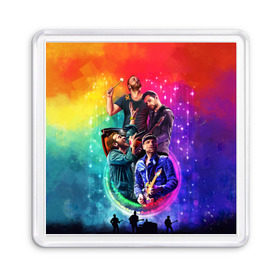 Магнит 55*55 с принтом Coldplay в Курске, Пластик | Размер: 65*65 мм; Размер печати: 55*55 мм | Тематика изображения на принте: 