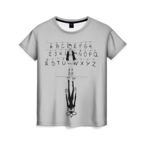 Женская футболка 3D с принтом Лампочки в Курске, 100% полиэфир ( синтетическое хлопкоподобное полотно) | прямой крой, круглый вырез горловины, длина до линии бедер | stranger things | гирлянда | очень странные дела