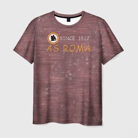 Мужская футболка 3D с принтом A S Roma - Vintage No.3 в Курске, 100% полиэфир | прямой крой, круглый вырез горловины, длина до линии бедер | рим | рома