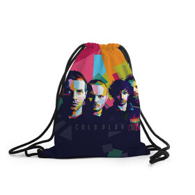 Рюкзак-мешок 3D с принтом Coldplay в Курске, 100% полиэстер | плотность ткани — 200 г/м2, размер — 35 х 45 см; лямки — толстые шнурки, застежка на шнуровке, без карманов и подкладки | cold play | rock | колд плей | колд плэй | колдплей | колдплэй | рок