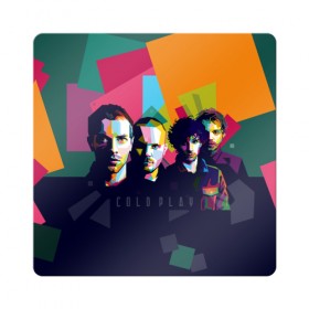 Магнит виниловый Квадрат с принтом Coldplay в Курске, полимерный материал с магнитным слоем | размер 9*9 см, закругленные углы | Тематика изображения на принте: cold play | rock | колд плей | колд плэй | колдплей | колдплэй | рок