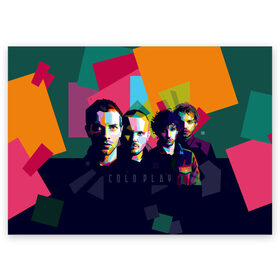 Поздравительная открытка с принтом Coldplay в Курске, 100% бумага | плотность бумаги 280 г/м2, матовая, на обратной стороне линовка и место для марки
 | cold play | rock | колд плей | колд плэй | колдплей | колдплэй | рок