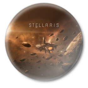 Значок с принтом Stellaris в Курске,  металл | круглая форма, металлическая застежка в виде булавки | stellaris