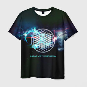 Мужская футболка 3D с принтом Bring Me the Horizon космос в Курске, 100% полиэфир | прямой крой, круглый вырез горловины, длина до линии бедер | bmth | bring me the horizon | альтернативный метал | альтернативный рок | группа | достань для меня горизонт | дэткор | метал | рок | электроник рок