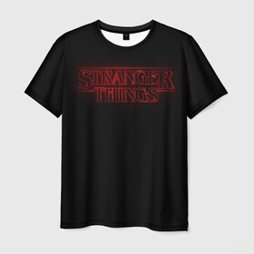 Мужская футболка 3D с принтом Logo ST в Курске, 100% полиэфир | прямой крой, круглый вырез горловины, длина до линии бедер | stranger things | очень странные дела