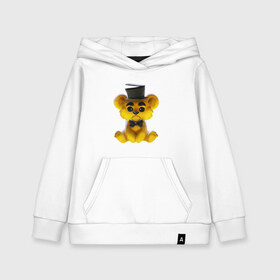 Детская толстовка хлопок с принтом Golden Freddy в Курске, 100% хлопок | Круглый горловой вырез, эластичные манжеты, пояс, капюшен | Тематика изображения на принте: five nights at freddys | golden freddy | золотой фредди | медведь | мишка