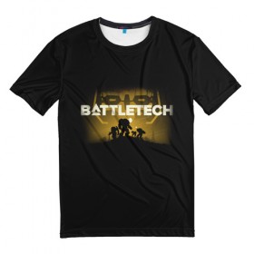 Мужская футболка 3D с принтом BattleTech 2 в Курске, 100% полиэфир | прямой крой, круглый вырез горловины, длина до линии бедер | battletech