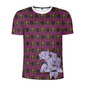 Мужская футболка 3D спортивная с принтом Killer Queen x Kira Yoshikage в Курске, 100% полиэстер с улучшенными характеристиками | приталенный силуэт, круглая горловина, широкие плечи, сужается к линии бедра | jojo | killer queen | kira yoshikage