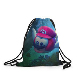 Рюкзак-мешок 3D с принтом Super Mario / Марио в Курске, 100% полиэстер | плотность ткани — 200 г/м2, размер — 35 х 45 см; лямки — толстые шнурки, застежка на шнуровке, без карманов и подкладки | nintendo | марио | нинтендо