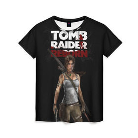 Женская футболка 3D с принтом TOMB RAIDER в Курске, 100% полиэфир ( синтетическое хлопкоподобное полотно) | прямой крой, круглый вырез горловины, длина до линии бедер | game | girl | gun | lara croft | tomb raider | девушка | игра | оружие | пистолет